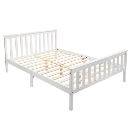 Solid pine wooden bed double - wooden,
