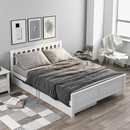 4ft6 wooden double bed frame - double,