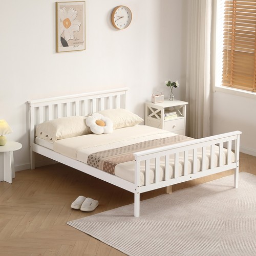 Double bed white 4ft6 - white,