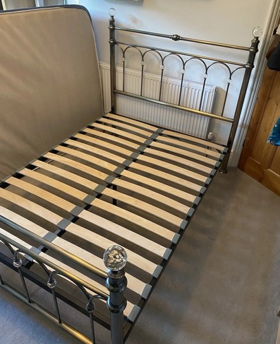 Antique brass double bed with - brass,