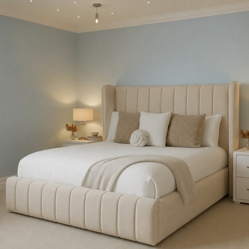 Ottoman winged panel bed - winged,