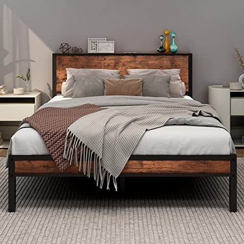 Double bed frame with - bed,