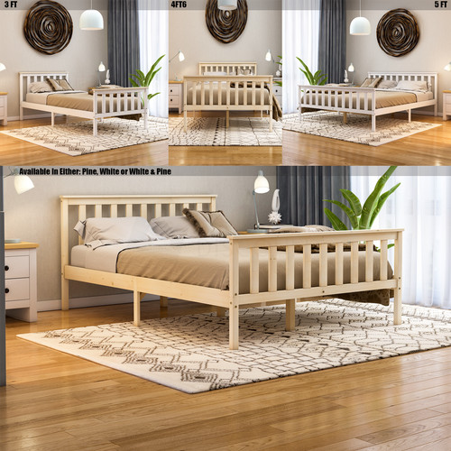 Wood bed milan single - milan, double