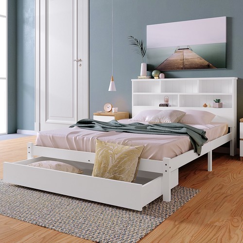 Double bed frame white 4ft6 - frame,,