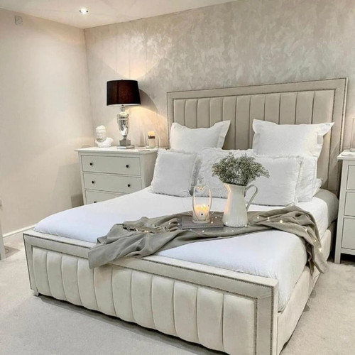 Double panel bed - panel, plush